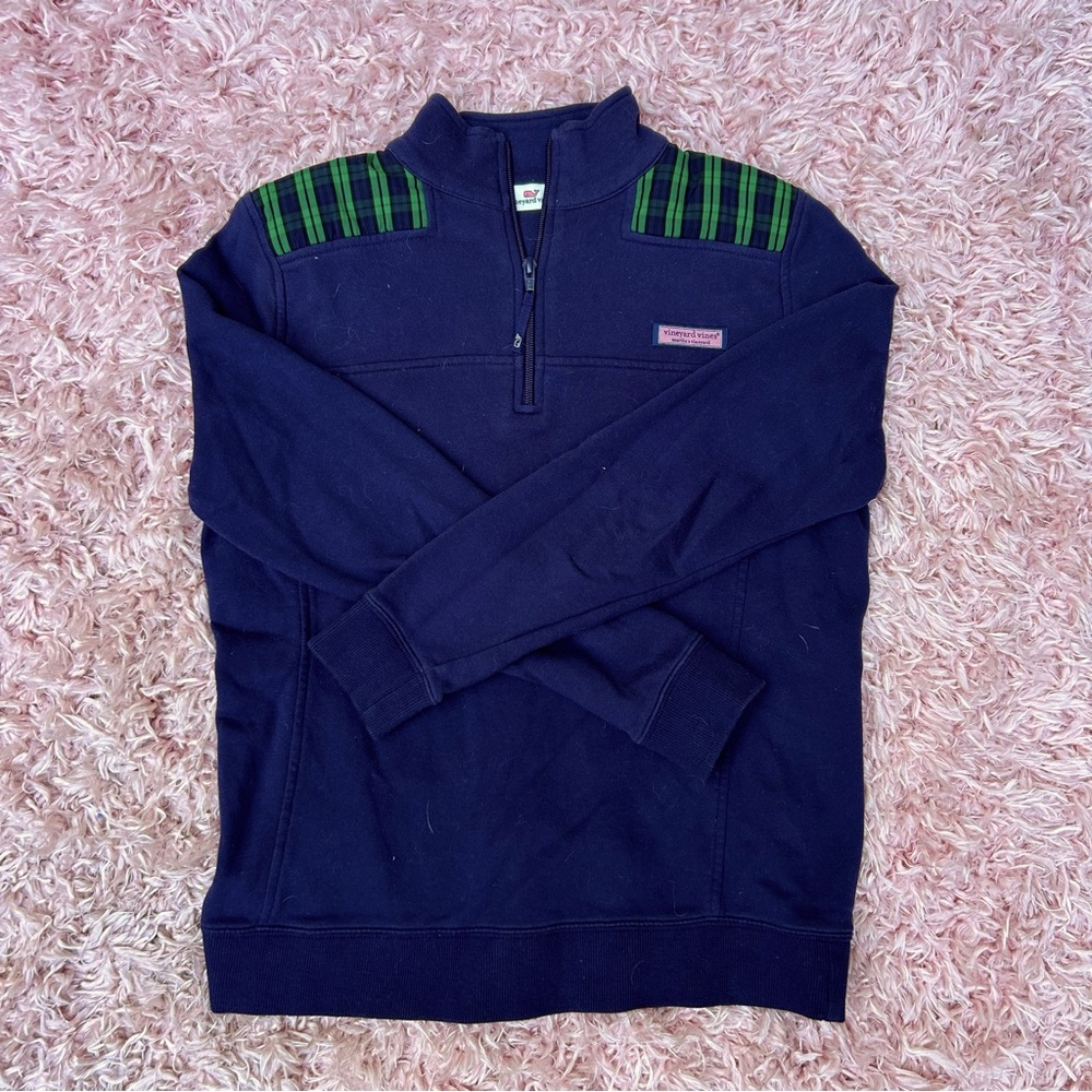 vineyard vines blue/green plaid shep shirt, men’s size small, blackwatch pattern